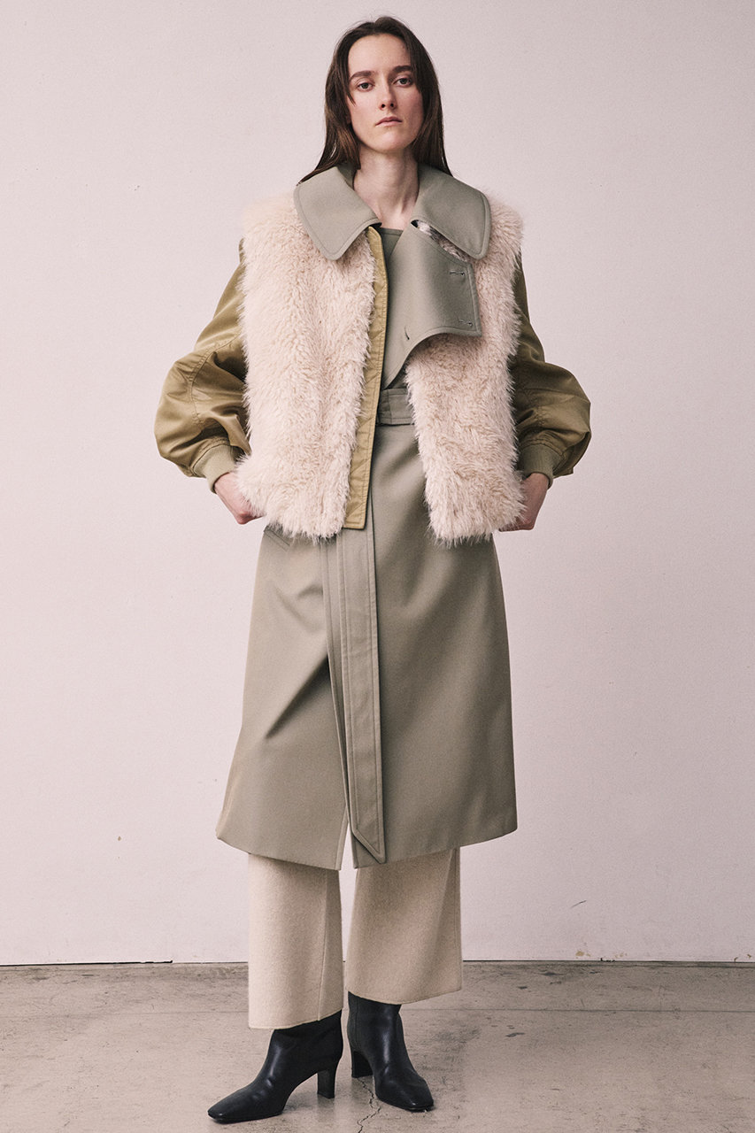 near.nippon(ニアー ニッポン)｜ファーナイロンブルゾン/ホワイト