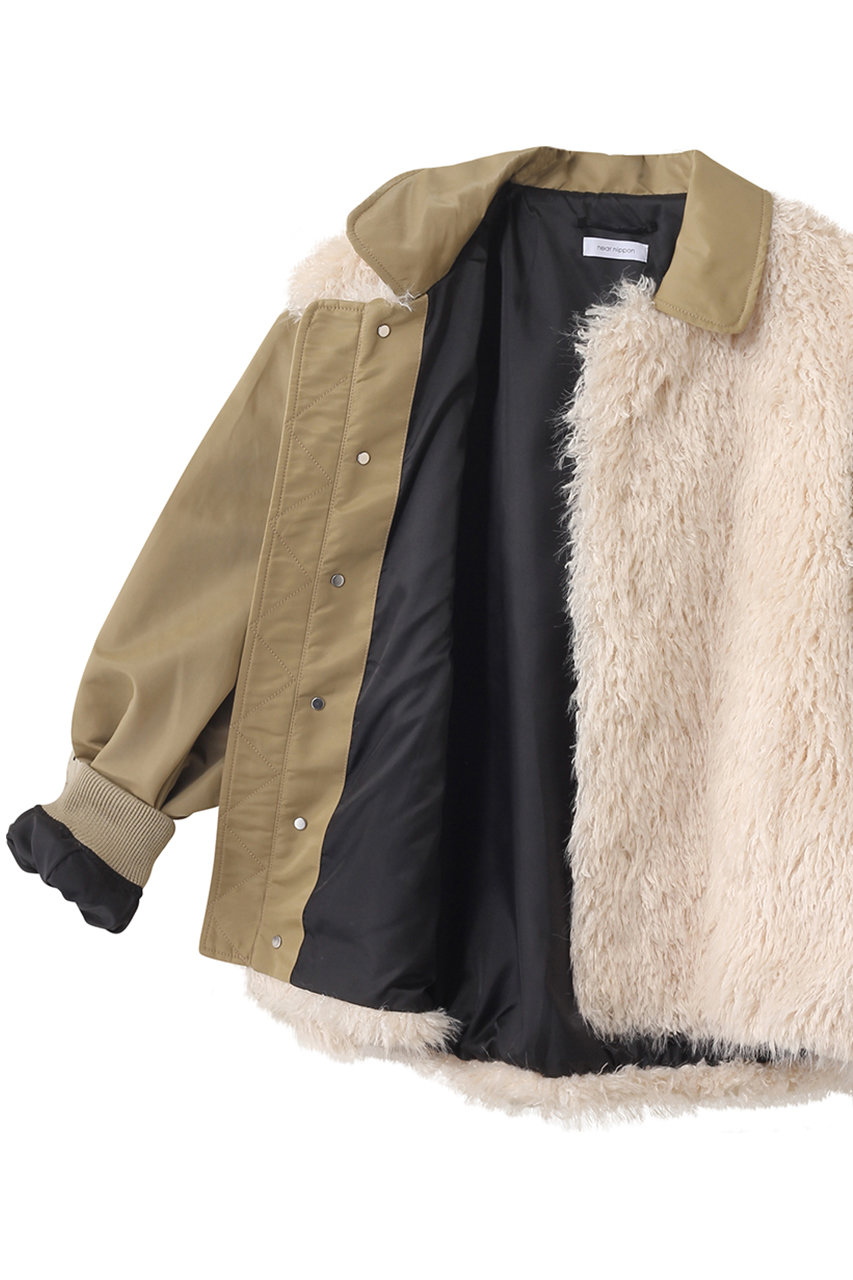 near.nippon(ニアー ニッポン)｜ファーナイロンブルゾン/ホワイト