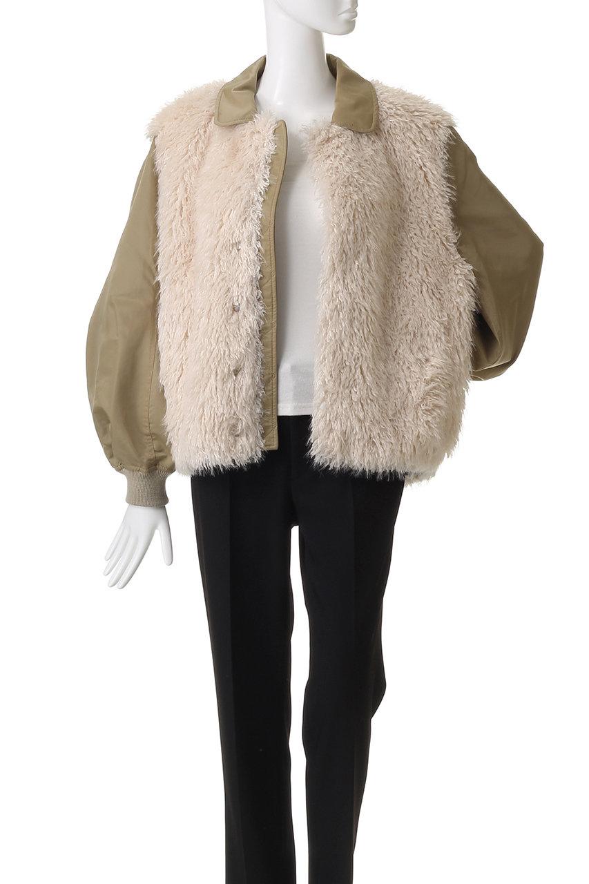 near.nippon(ニアー ニッポン)｜ファーナイロンブルゾン/ホワイト