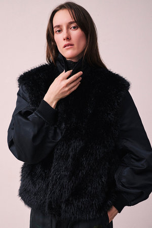 neer nippon ニアーニッポン シャドーチェックバックスラッシュジレ 別注 STRETCHED HYBRID NO COLLAR JACKET(0 BLACK): White