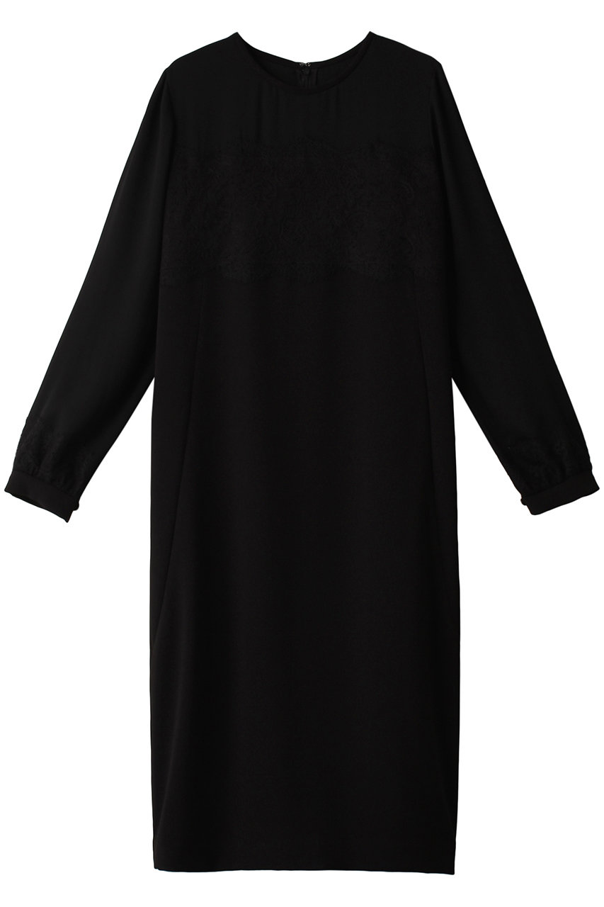 ロキト/LOKITHOのリバーレース ロングスリーブ ドレス(ブラック/1612-50104)
