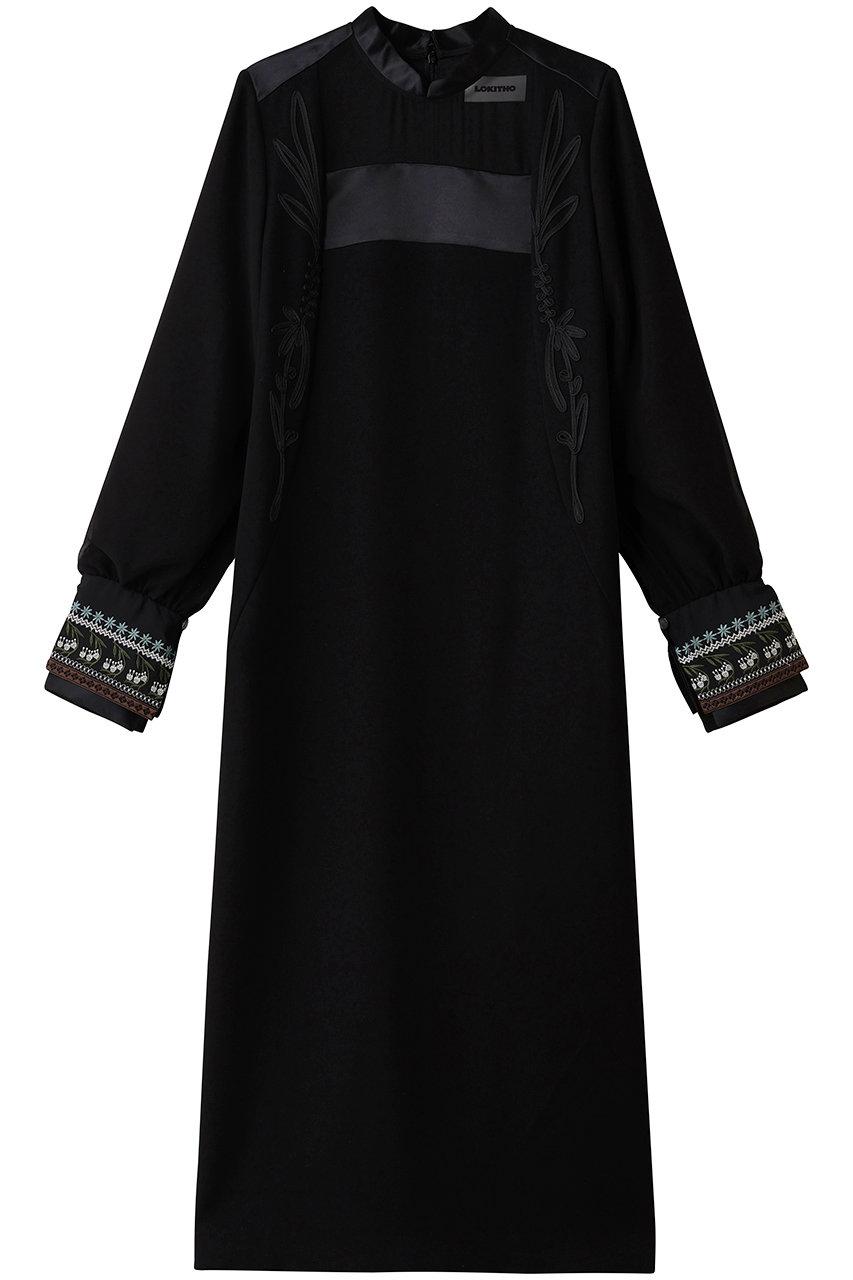 LOKITHO コード エンブロイダリー パネル ドレス (ブラックホワイト, 1) ロキト ELLE SHOP