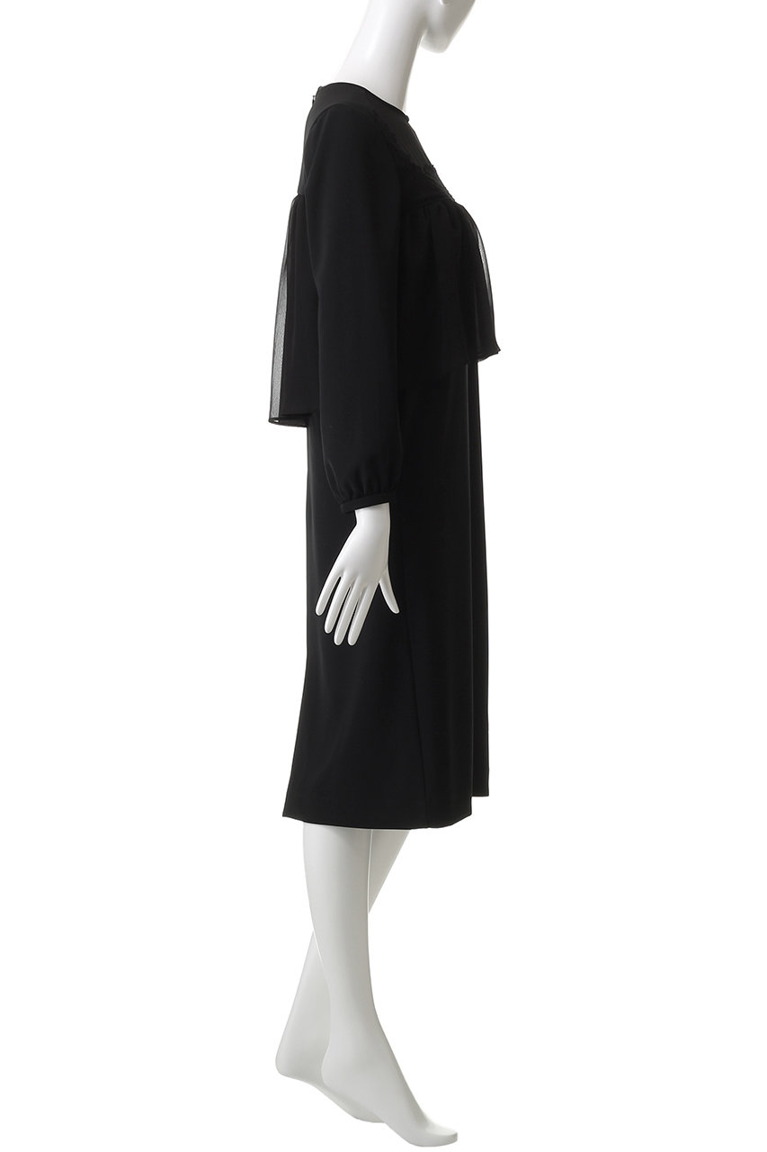 LOKITHO(ロキト)｜ナロー エンブロイダリー フィルド ドレス/ブラック