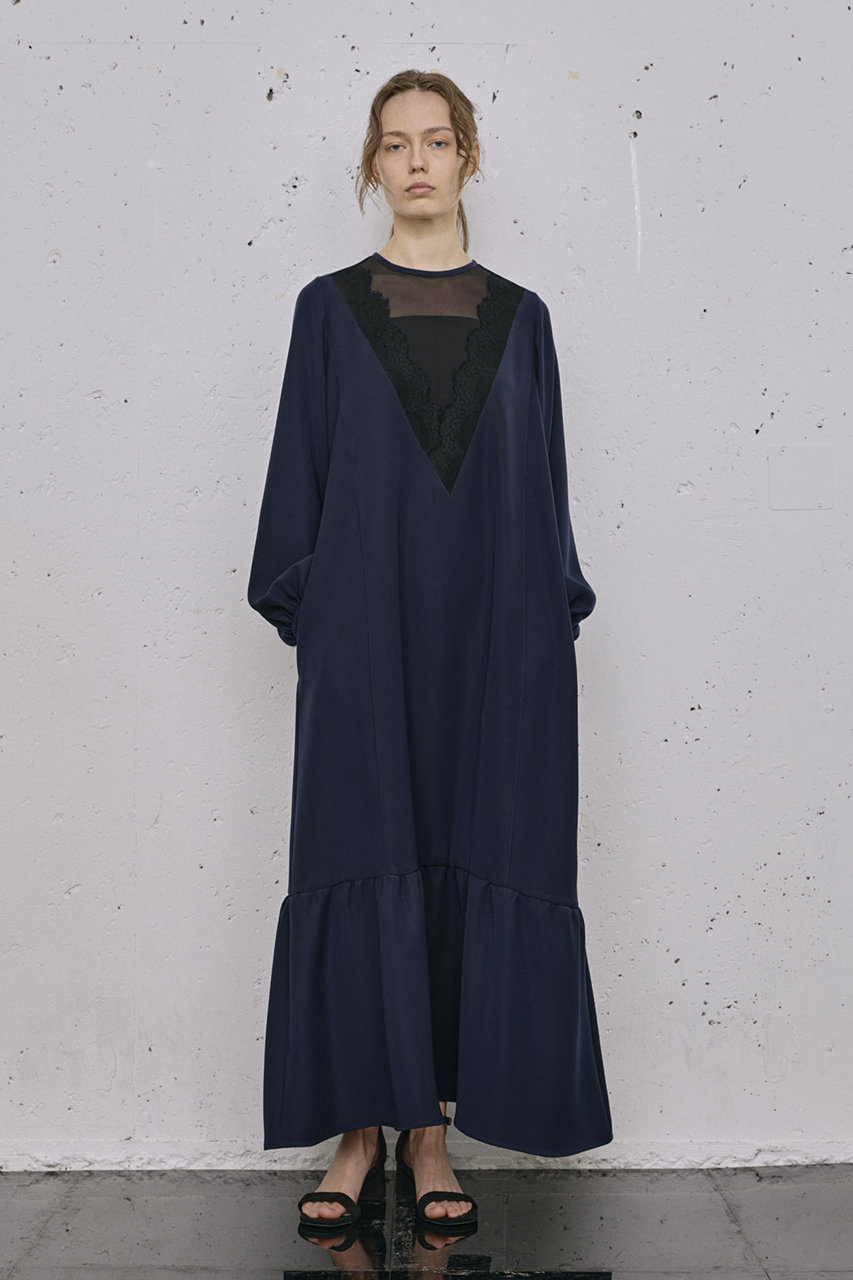 LOKITHOロキトロングオールインワンドレス(ネイビー)mamemurral LOKITHO/ロキト｜特別感を演出する「ロキト」オリジナル刺しゅうドレス