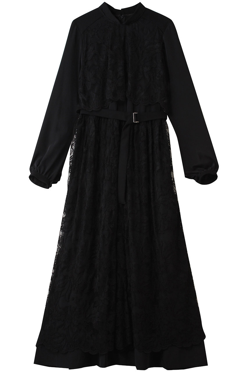 LOKITHO レイヤード レース ドレス (ブラック, 1) ロキト ELLE SHOP LOKITHO レイヤード レース ドレス (ブラック, 1) ロキト ELLE SHOP