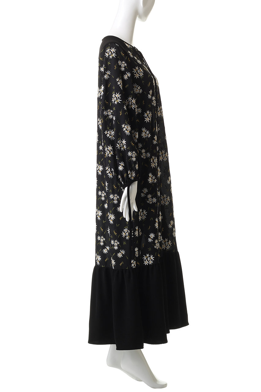 LOKITHO(ロキト)｜フラワー エンブロイダリー リボン ドレス/ホワイト