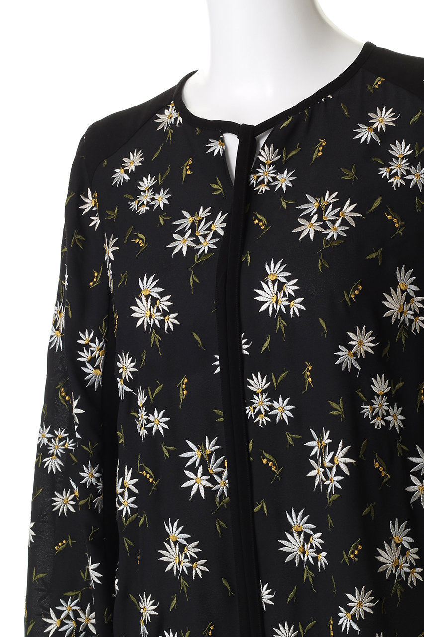 LOKITHO(ロキト)｜フラワー エンブロイダリー リボン ドレス/ホワイト