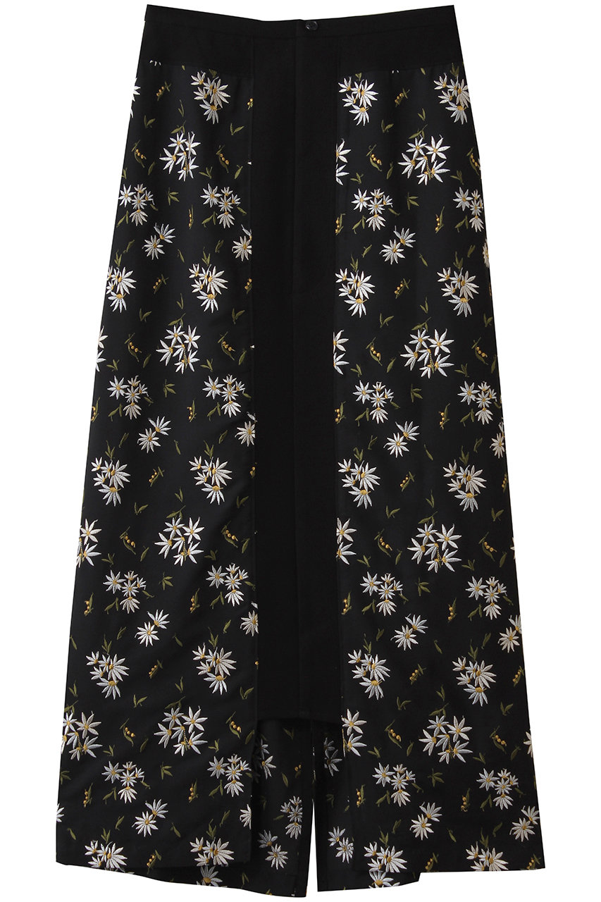 ロキト/LOKITHOのフラワー エンブロイダリー ストレート スカート(ホワイト×ブラック/1734-30105)