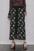 フラワー エンブロイダリー ストレート スカート