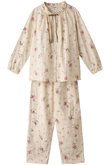 IKUKO(イクコ)｜ダブルガーゼ花柄プリント ギャザーネックパジャマ