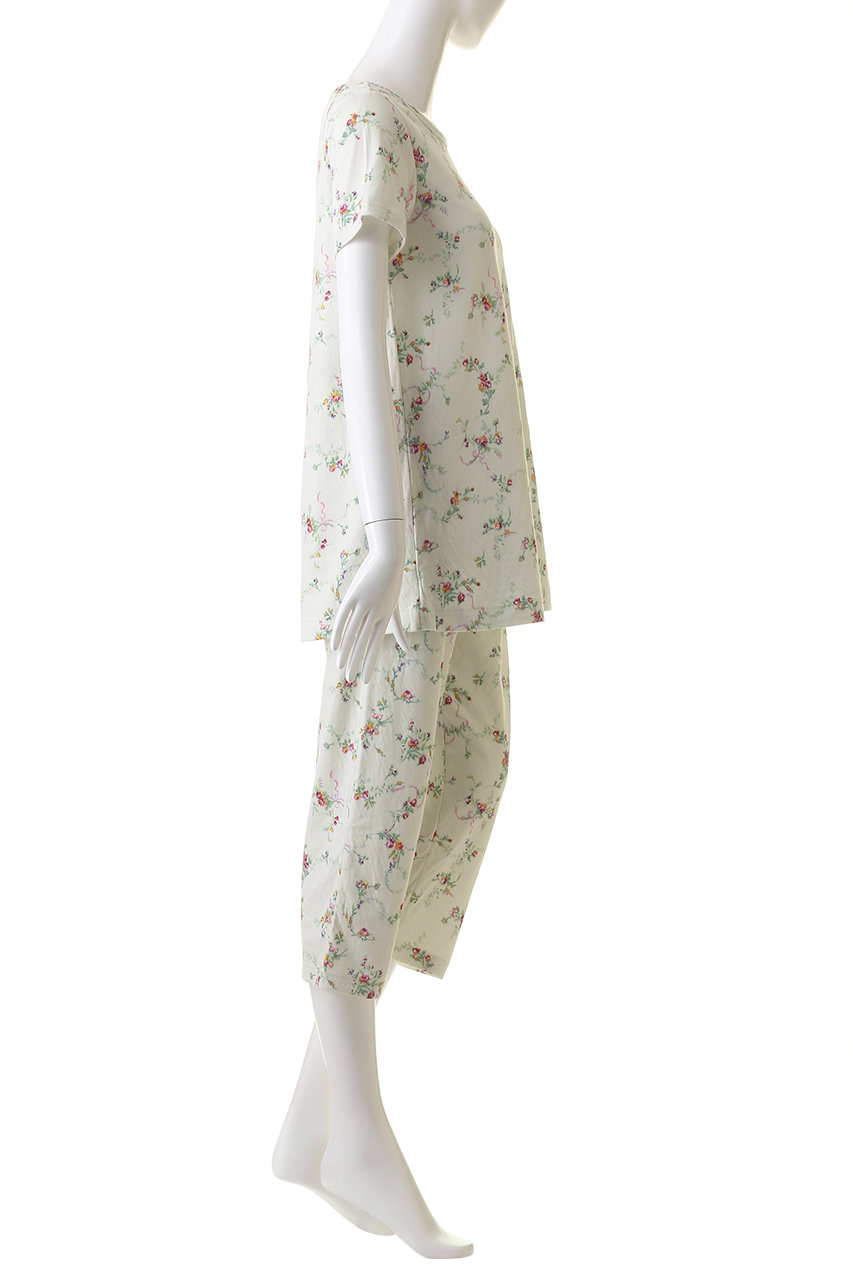 IKUKO(イクコ)｜60接結花柄プリント ロングトップスパジャマ