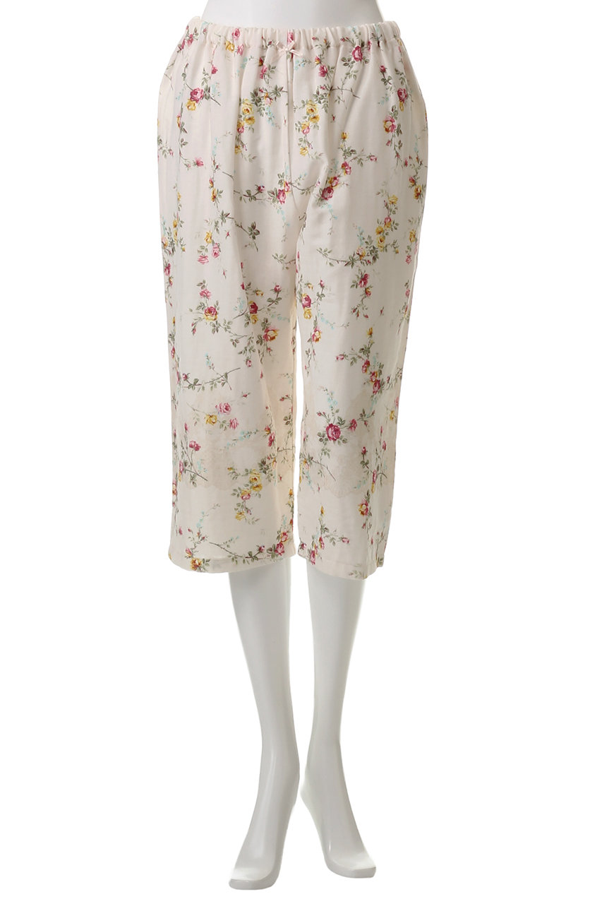 IKUKO(イクコ)｜ダブルガーゼ花柄プリント フレンチスリーブパジャマ