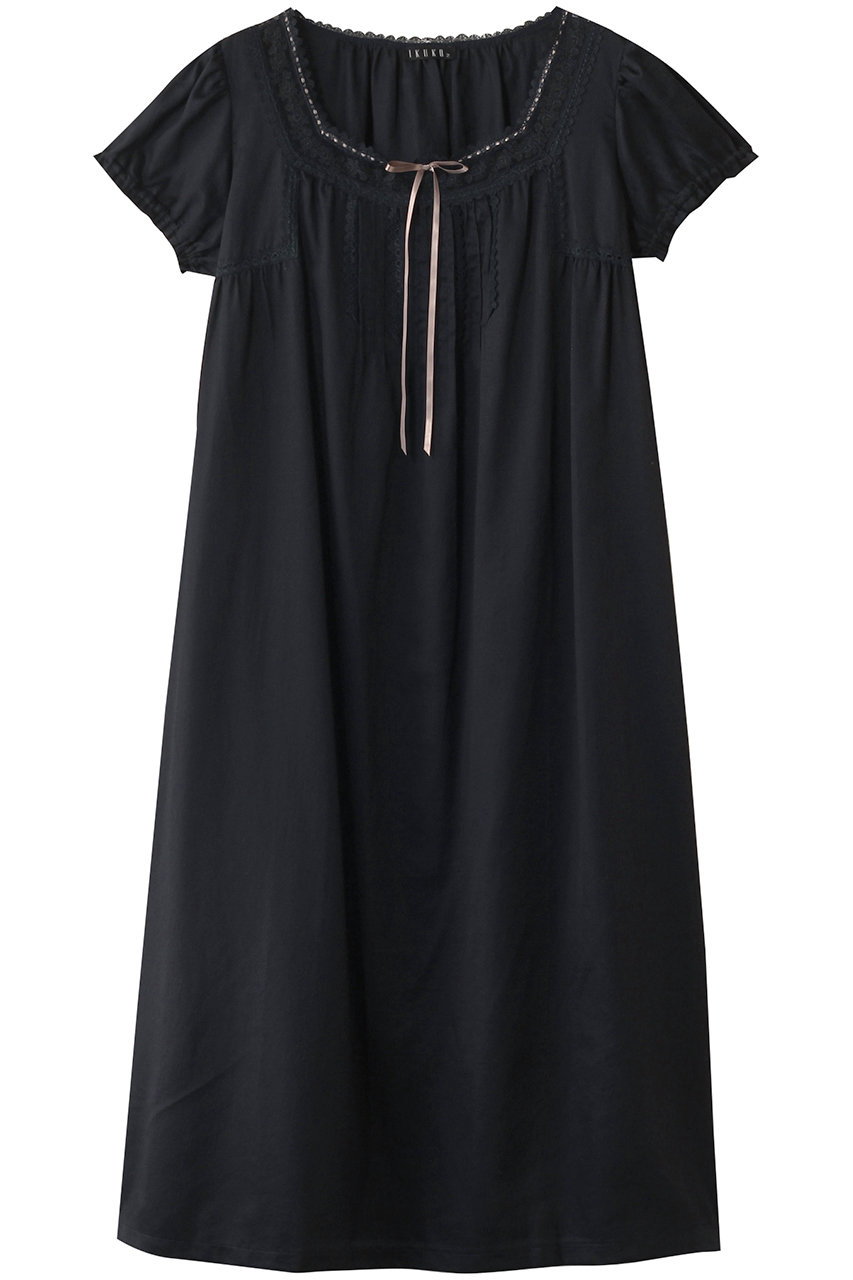 イクコ/IKUKOのビンテージサテン ピンタックネグリジェ(ネイビー/YN230GP2_03)