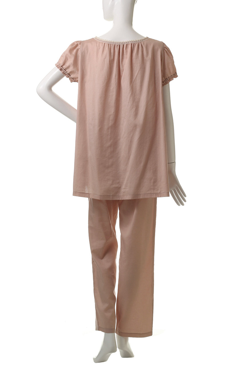 IKUKO(イクコ)｜ビンテージサテン ピンタックパジャマ/ピンク の通販