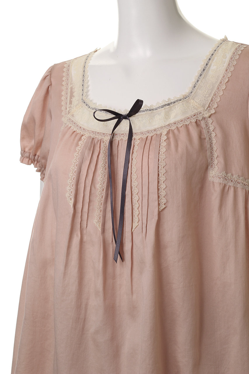 IKUKO(イクコ)｜ビンテージサテン ピンタックパジャマ/ピンク の通販