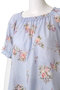 シングルガーゼ花柄プリント パフスリーブパジャマ イクコ/IKUKO