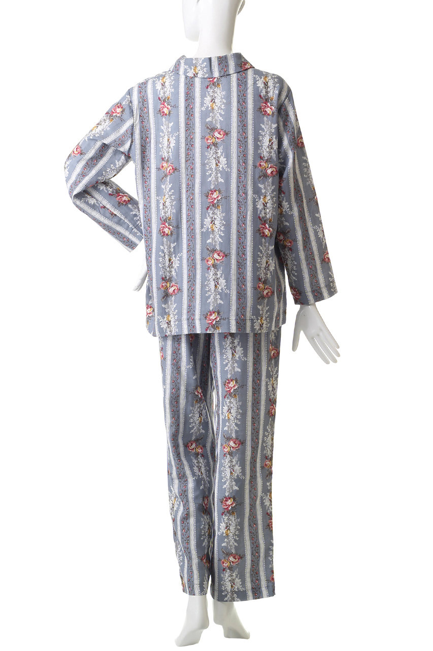 IKUKO(イクコ)｜ダブルガーゼ花柄襟付きパジャマ/ピンク の通販