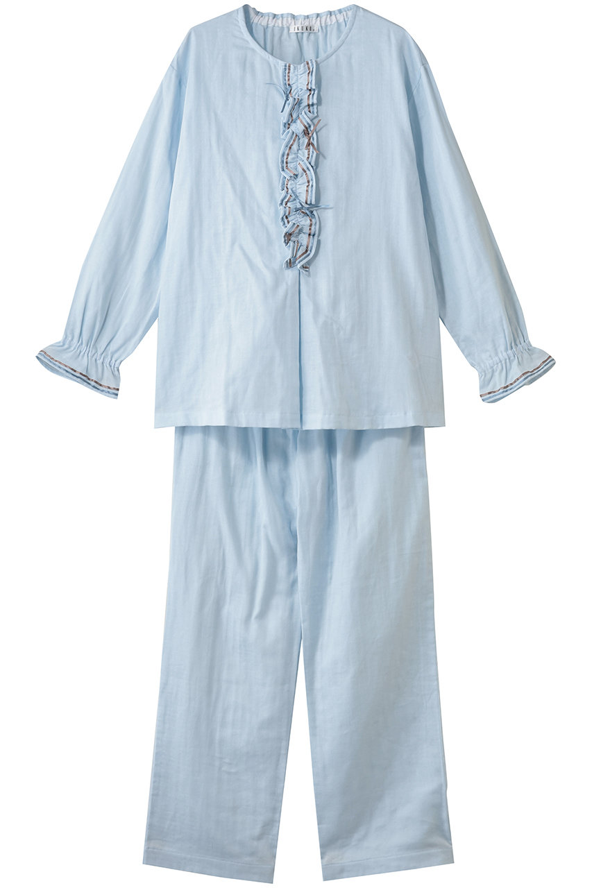 ダブルガーゼ フロントフリル&リボンパジャマ