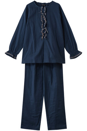 イクコ/IKUKOのダブルガーゼ フロントフリル＆リボンパジャマ(111000/111001)