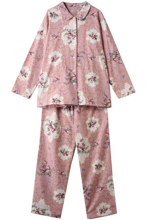 イクコ/IKUKOの綾ネル花柄プリント襟付きパジャマ