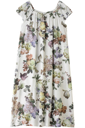 イクコ/IKUKOの60接結花柄ニットギャザーネグリジェ(111000/111003)