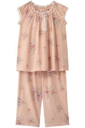 イクコ/IKUKOのローンリップル花柄ギャザーパジャマ(111000/111001)