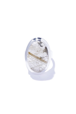 クイップ クエイント/quip queintの【予約販売】oval nebula リング (ゴールドルチルクォーツ)(150400/150401)