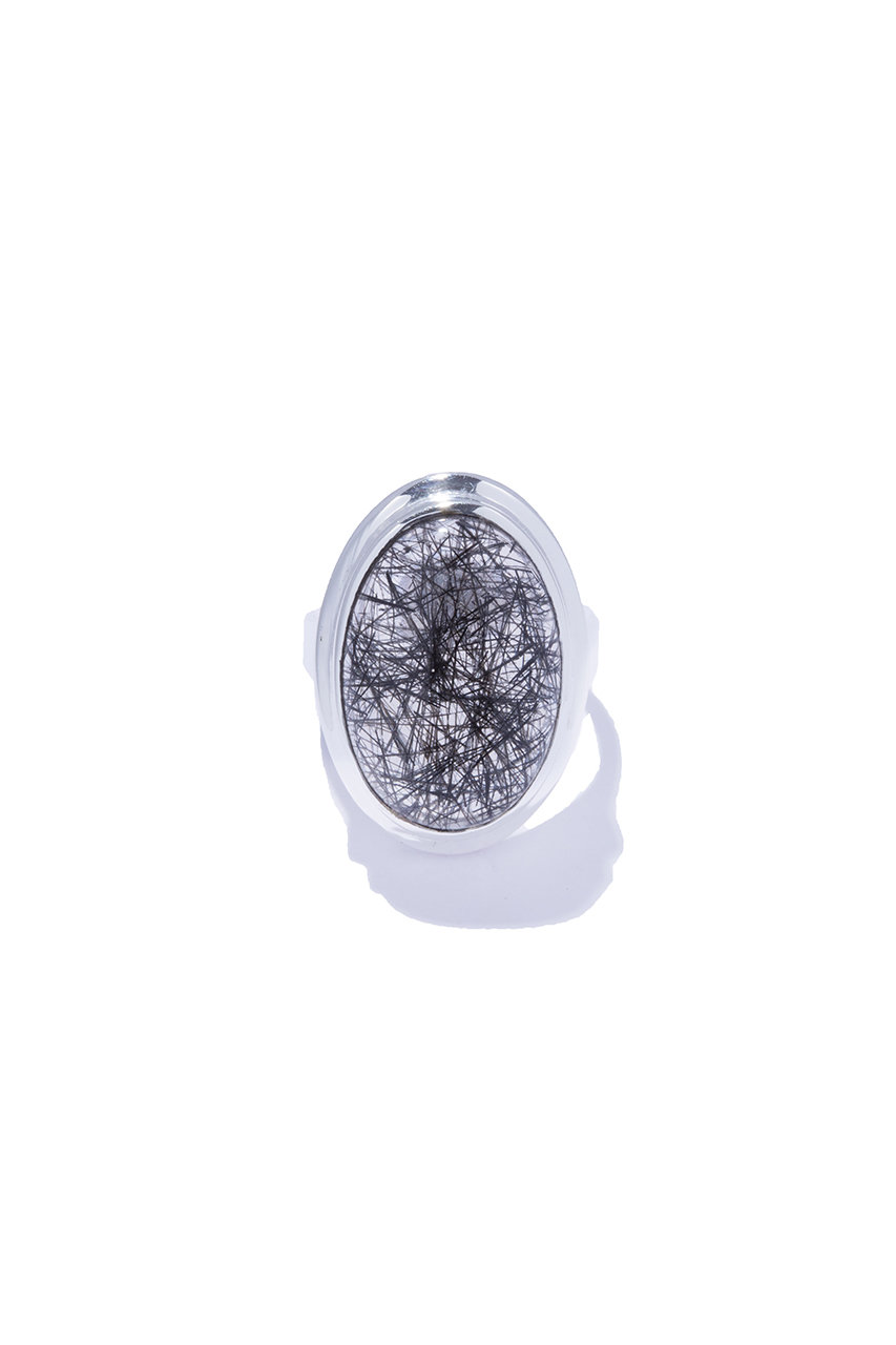 クイップ クエイント/quip queintの【予約販売】oval nebula リング (ブラックルチルクォーツ)(シルバー/QU285)