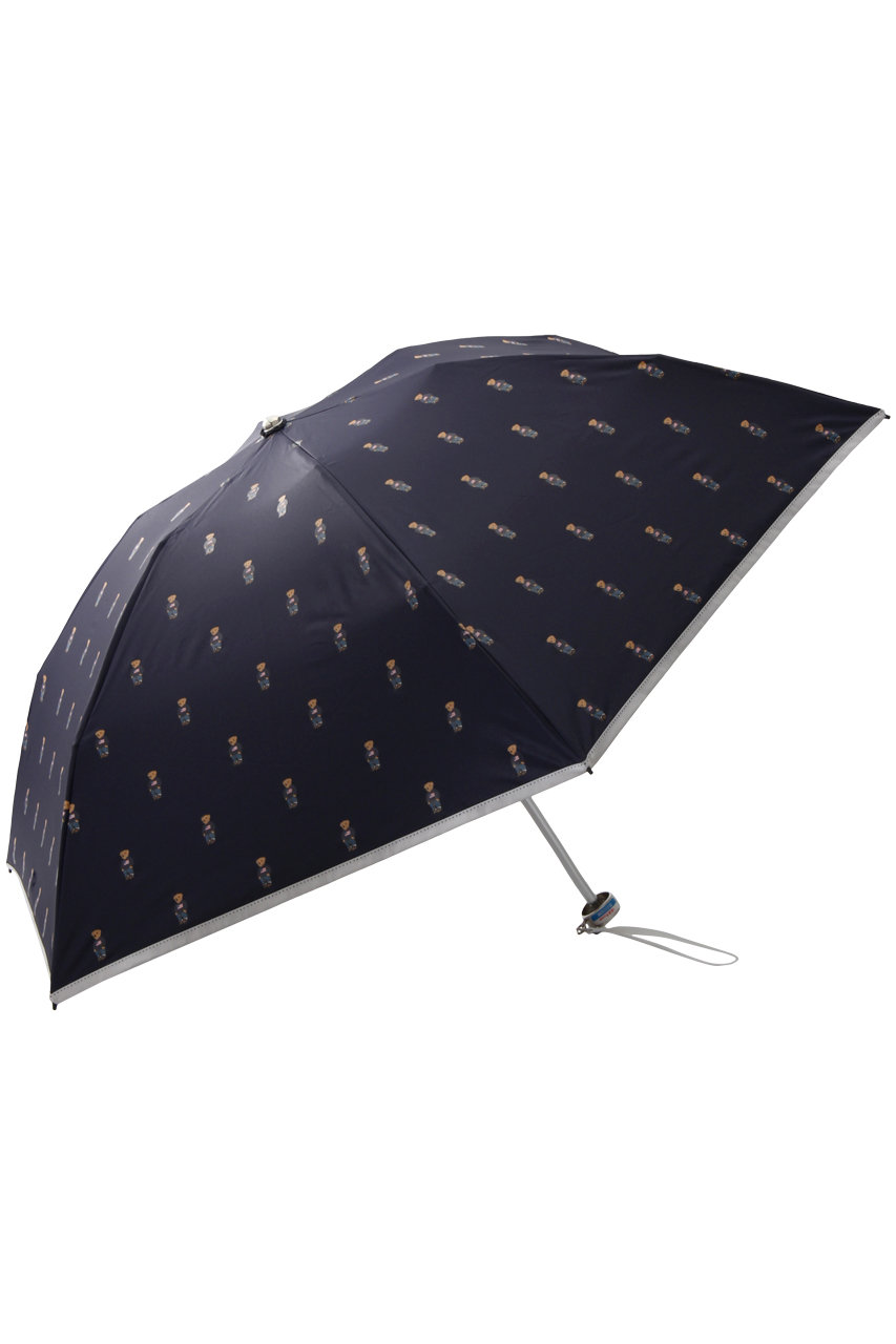ポロ ラルフ ローレン/POLO RALPH LAURENの晴雨兼用 ベアプリントショート雨傘(ネイビー×オフ/22-119-11554-02)