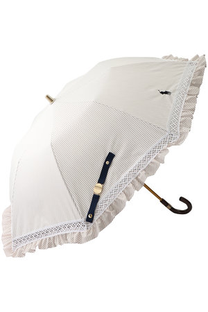 ポロ ラルフ ローレン（レイングッズ・アマガサ・ヒガサ）/POLO RALPH LAUREN（レイングッズ・雨傘・日傘）の晴雨兼用ストライプフリル楽折傘(149900/149901)