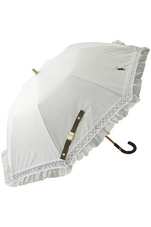 ポロ ラルフ ローレン（レイングッズ・アマガサ・ヒガサ）/POLO RALPH LAUREN（レイングッズ・雨傘・日傘）の晴雨兼用ストライプフリル楽折傘(149900/149901)