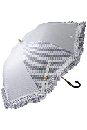 ポロ ラルフ ローレン（レイングッズ・アマガサ・ヒガサ）/POLO RALPH LAUREN（レイングッズ・雨傘・日傘）の晴雨兼用ストライプフリル楽折傘(149900/149901)