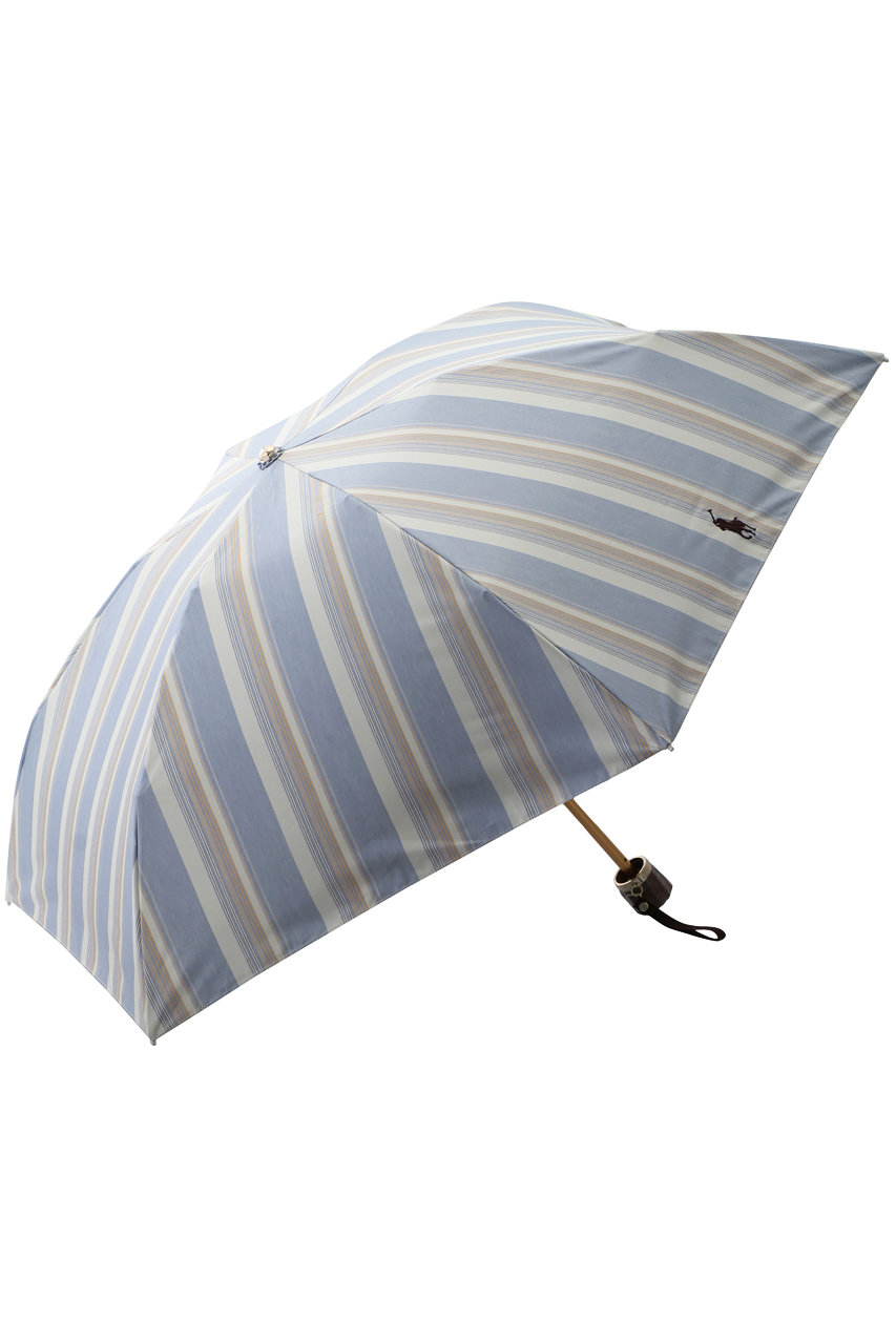 ポロラルフローレン ストライプ 晴雨兼用 折り畳み傘 ブルー 60cm - 小物