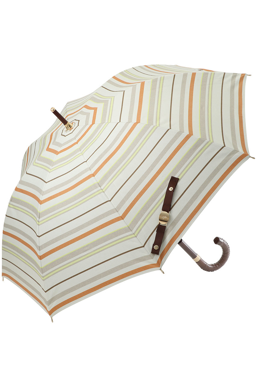 ポロ ラルフ ローレン(レイングッズ・アマガサ・ヒガサ)/POLO RALPH LAUREN(レイングッズ・雨傘・日傘)の【晴雨兼用】長傘ボーダー柄(ベージュ/22-119-12338-06-81)