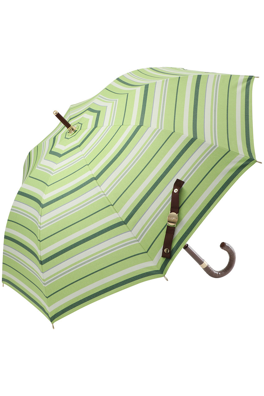 ポロ ラルフ ローレン(レイングッズ・アマガサ・ヒガサ)/POLO RALPH LAUREN(レイングッズ・雨傘・日傘)の【晴雨兼用】長傘ボーダー柄(グリーン/22-119-12338-06-81)