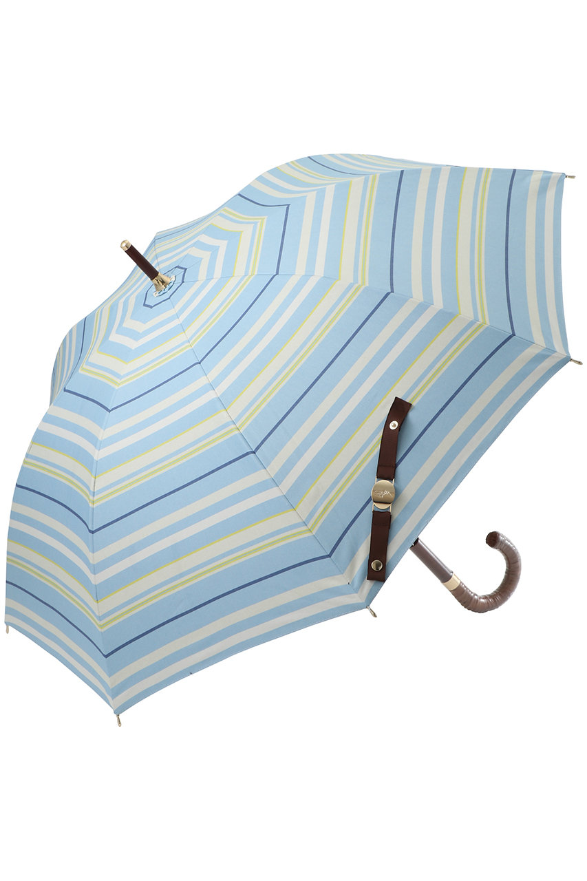 ポロ ラルフ ローレン(レイングッズ・アマガサ・ヒガサ)/POLO RALPH LAUREN(レイングッズ・雨傘・日傘)の【晴雨兼用】長傘ボーダー柄(スカイブルー/22-119-12338-06-81)