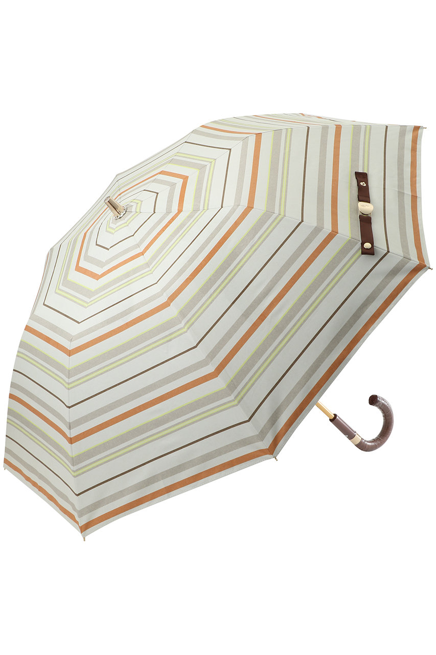 ポロ ラルフ ローレン(レイングッズ・アマガサ・ヒガサ)/POLO RALPH LAUREN(レイングッズ・雨傘・日傘)の【晴雨兼用】折畳傘ボーダー柄(ベージュ/22-119-12338-51-81)