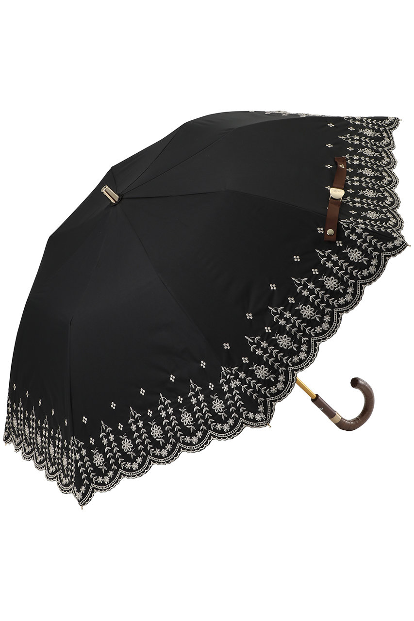 ポロ ラルフ ローレン(レイングッズ・アマガサ・ヒガサ)/POLO RALPH LAUREN(レイングッズ・雨傘・日傘)の【晴雨兼用】折畳傘フローラル刺繍(ブラック/22-119-12339-51-55)