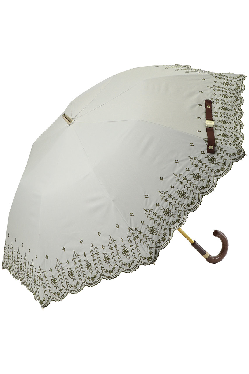 ポロ ラルフ ローレン(レイングッズ・アマガサ・ヒガサ)/POLO RALPH LAUREN(レイングッズ・雨傘・日傘)の【晴雨兼用】折畳傘フローラル刺繍(カーキー/22-119-12339-51-55)