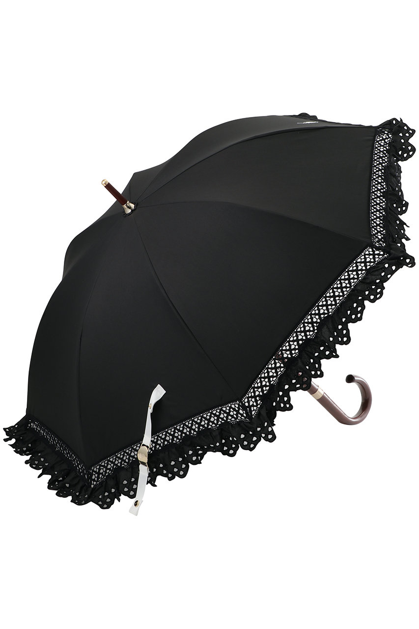 ポロ ラルフ ローレン(レイングッズ・アマガサ・ヒガサ)/POLO RALPH LAUREN(レイングッズ・雨傘・日傘)の【晴雨兼用】長傘エンブフリル(ブラック/22-119-12342-06-74)