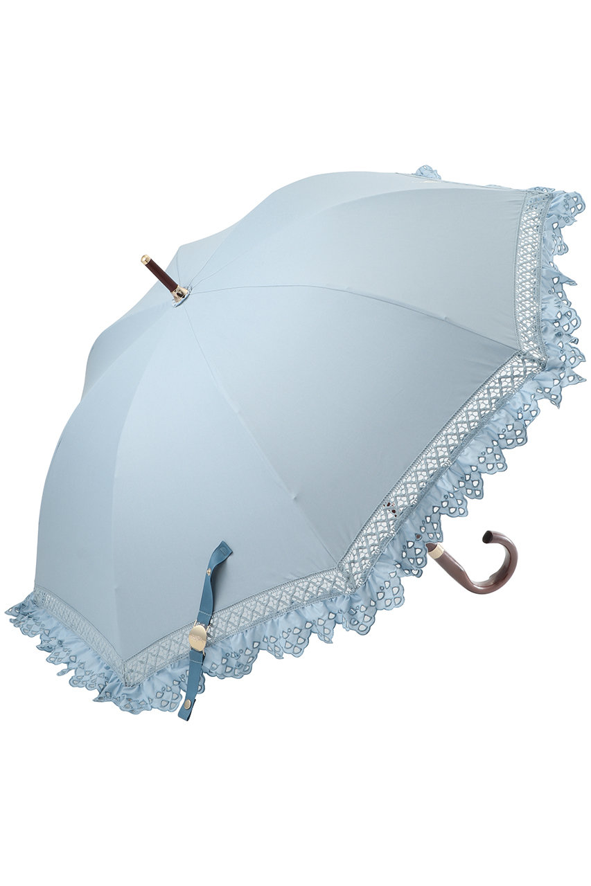 ポロ ラルフ ローレン(レイングッズ・アマガサ・ヒガサ)/POLO RALPH LAUREN(レイングッズ・雨傘・日傘)の【晴雨兼用】長傘エンブフリル(スカイブルー/22-119-12342-06-74)