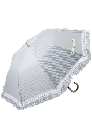 ポロ ラルフ ローレン(レイングッズ・アマガサ・ヒガサ)/POLO RALPH LAUREN(レイングッズ・雨傘・日傘)の【晴雨兼用】折畳傘ストライプフリル(149900/149901)