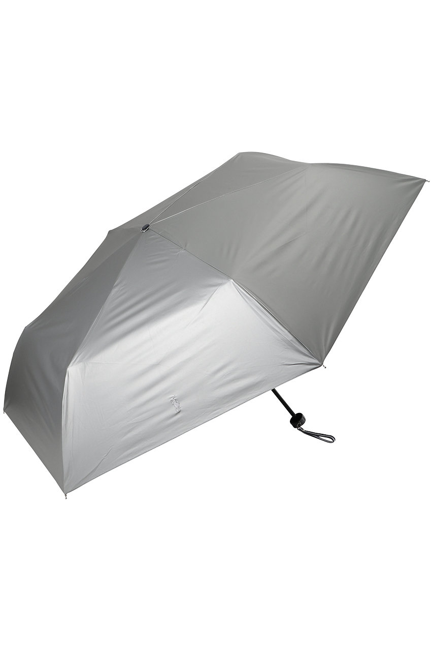 ポロ ラルフ ローレン(レイングッズ・アマガサ・ヒガサ)/POLO RALPH LAUREN(レイングッズ・雨傘・日傘)の【晴雨兼用】折畳傘PP刺繍(シルバー/21-119-11372-02-90)