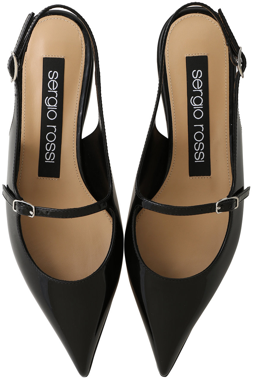Sergio Rossi GODIVA フラットスリングバック (ブラック, 38(25)) セルジオ ロッシ ELLE SHOP Sergio Rossi GODIVA フラットスリングバック (ブラック, 38(25)) セルジオ ロッシ ELLE SHOP