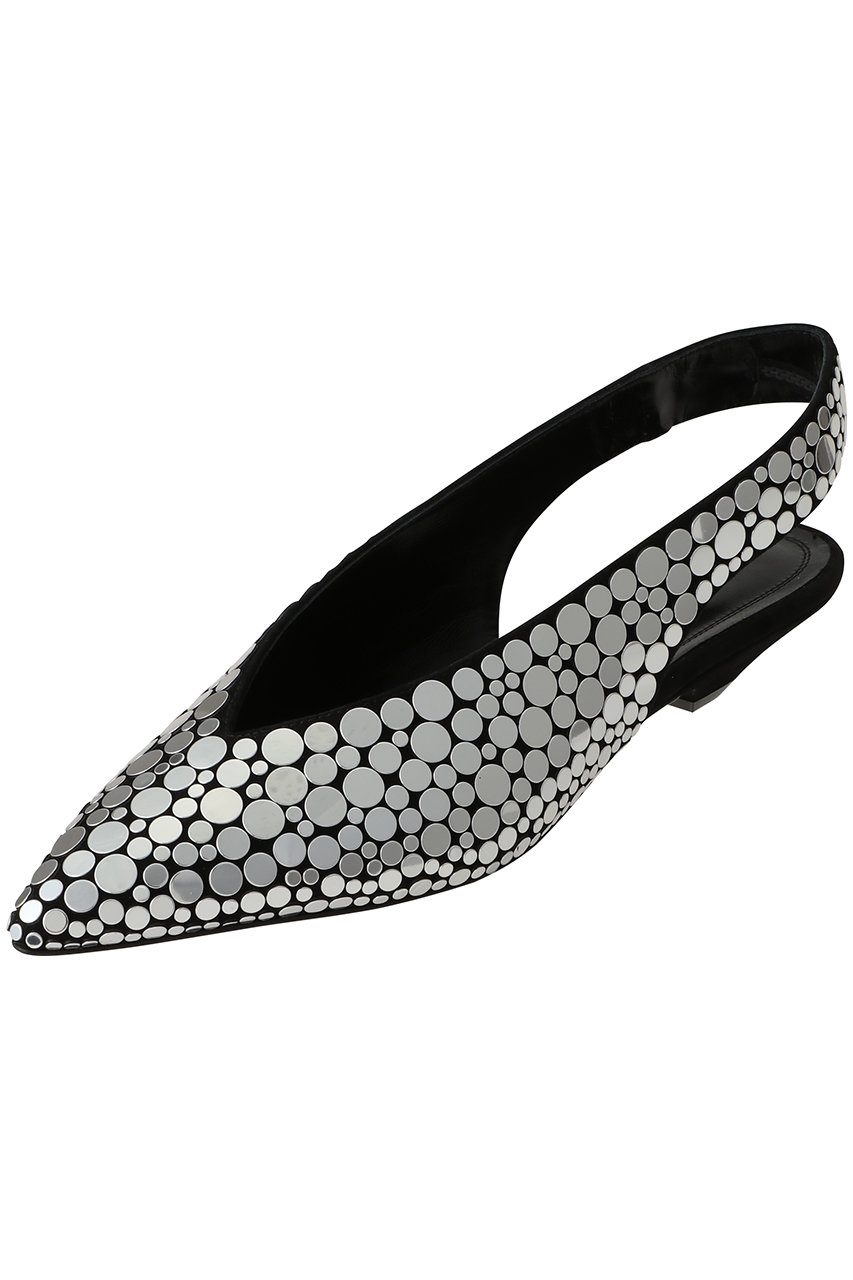 セルジオ ロッシ/Sergio RossiのBEAK スリングバック(ブラック/シルバー/B13200MFL359)