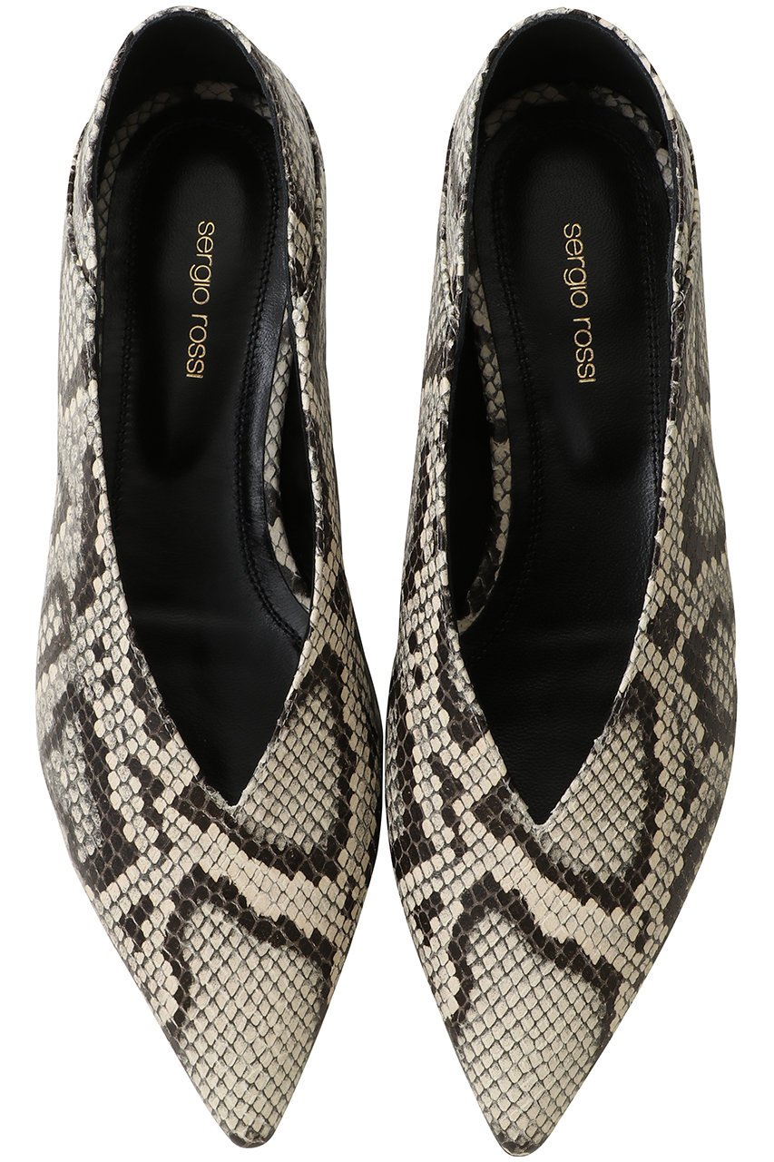セルジオ ロッシ/Sergio RossiのBEAK フラット(スネークプリント/B14650MCAS32)