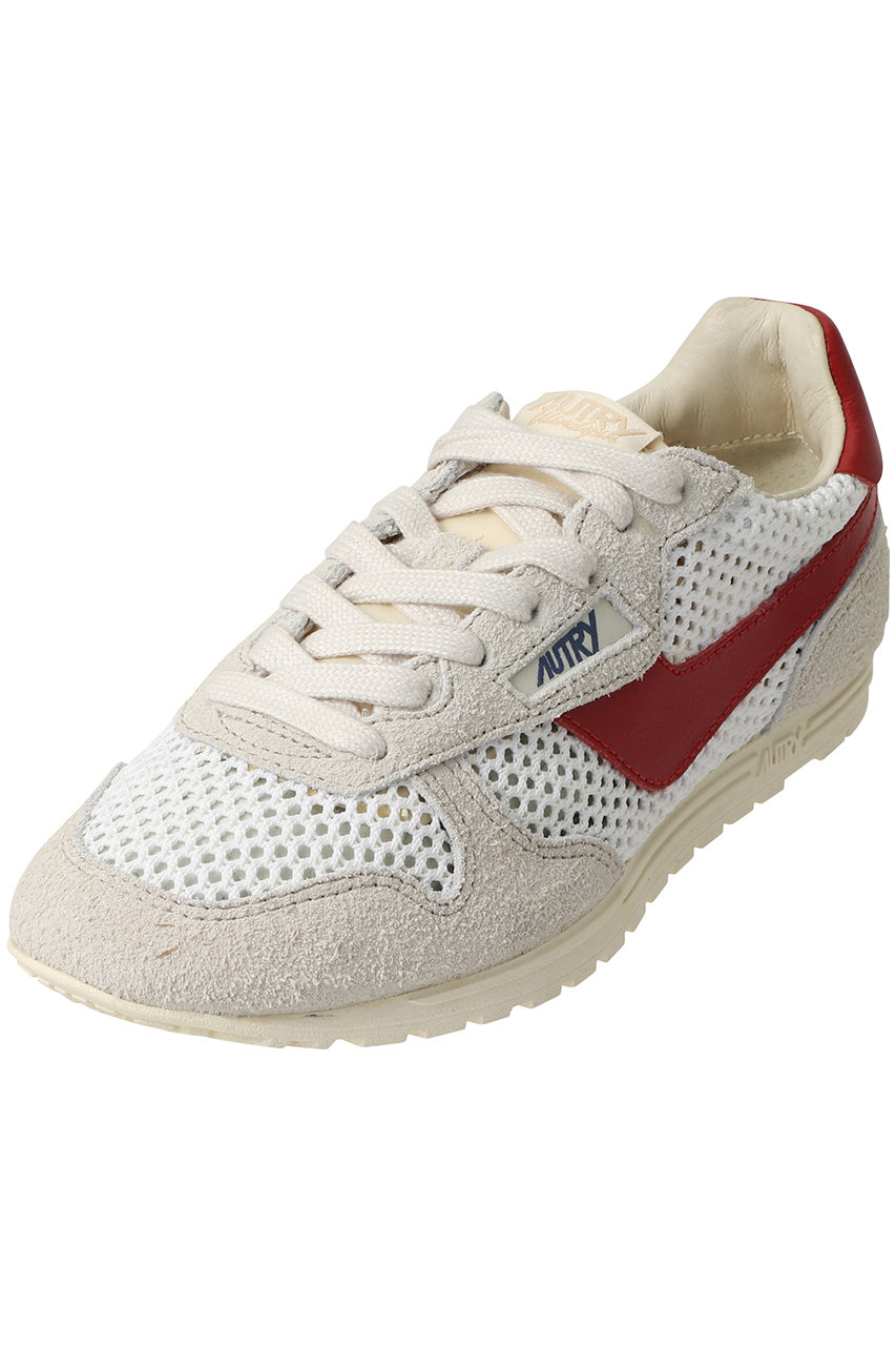 オートリー/AUTRYのWIFE KNITTED/SUEDE スニーカー(ホワイト/レッド/WSLW KD06)