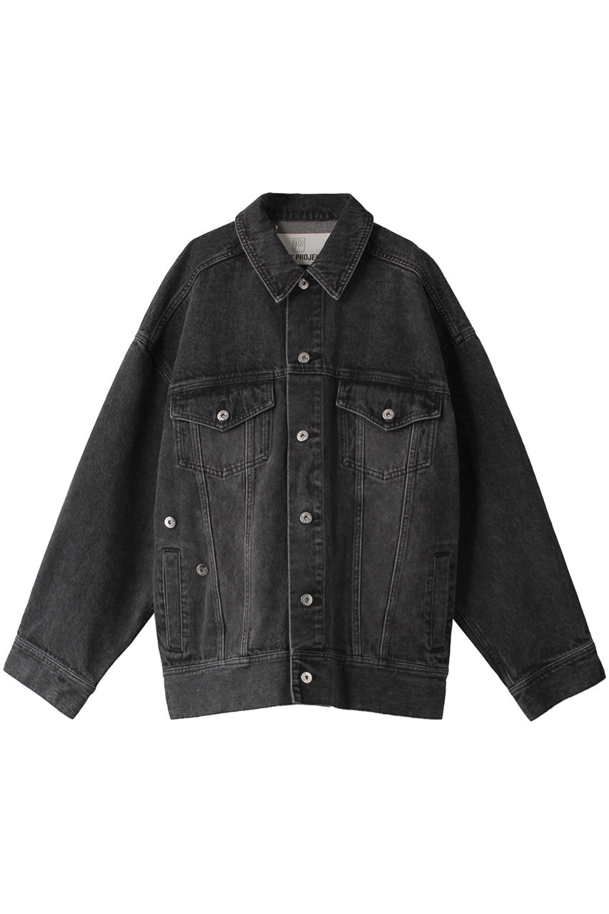 ＜ELLE SHOP＞ PRANK PROJECT オーバーサイズデニムジャケット / Oversized Denim Jacket (BLK(ブラック) FREE) プランク プロジェクト ELLE SHOP