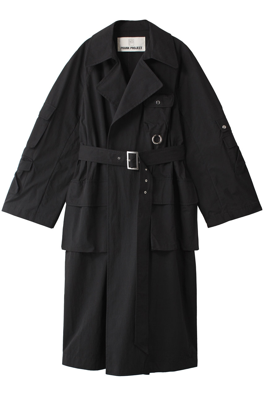 ＜ELLE SHOP＞ PRANK PROJECT メニーポケットタクティカルコート / Many Pockets Tactical Coat (BLK(ブラック) FREE) プランク プロジェクト ELLE SHOP