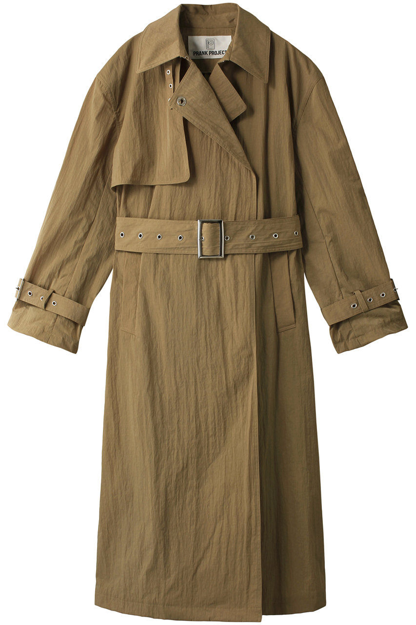 ＜ELLE SHOP＞ PRANK PROJECT ワッシャータフタトレンチコート / Washer Taffeta Trench Coat (BGE(ベージュ) FREE) プランク プロジェクト ELLE SHOP